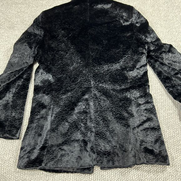 Anonymous John Carlisle Jacket Womens Large Black Fake Fur Look Real Genuin - Picture 11 of 11